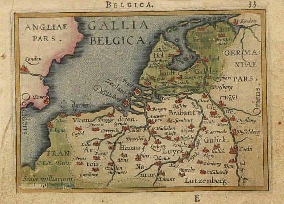 ORTELIUS,A., Gallia Belgica., antique map, old maps
