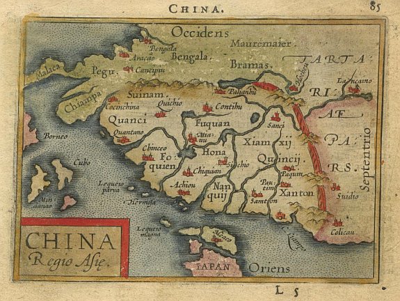 ORTELIUS,A., China regio Asie, antique map, old maps