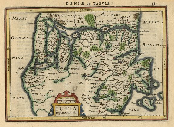 MERCATOR,G./ HONDIUS,J., Iutia septentrionalis., antique map, old maps
