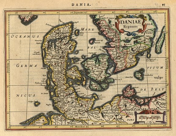 MERCATOR,G./ HONDIUS,J., Daniae Regnum., antique map, old maps