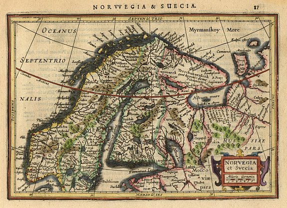 MERCATOR,G./ HONDIUS,J., Norvegia et Svecia., antique map, old maps