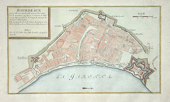 FER, N de, Bordeaux, antique map, old maps
