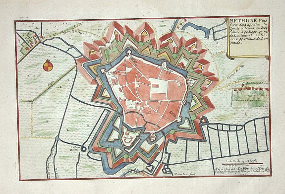FER, N de, Bethune, antique map, old maps