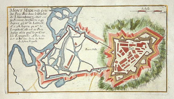 FER, N de, Mont Midi., antique map, old maps