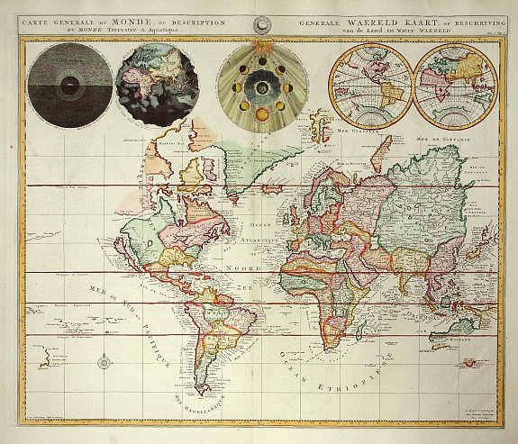 MORTIER P., Carte Generale du Monde.., antique map, old maps