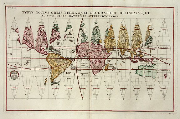 SCHERER, Typus Totius Orbis Terraquei Geographice, antique map, old maps