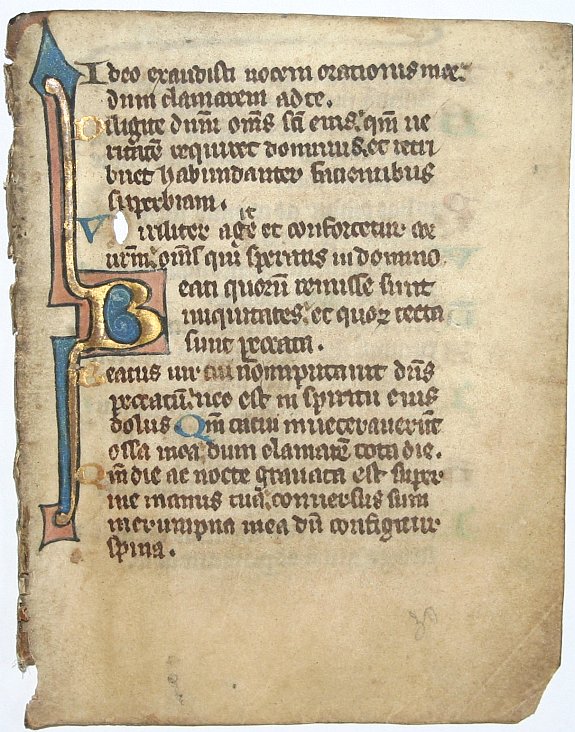 BREVIARY., Leaf on vellum from a manuscript Breviary., antique map, old maps