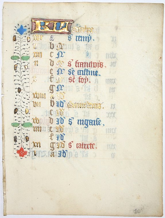 BOOK OF HOURS, Leaf on vellum from a manuscript Book of Hours., antique map, old maps