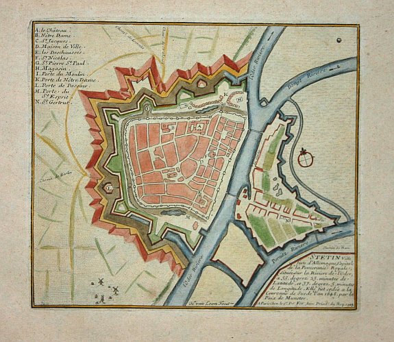 FER, N de, Stetin., antique map, old maps