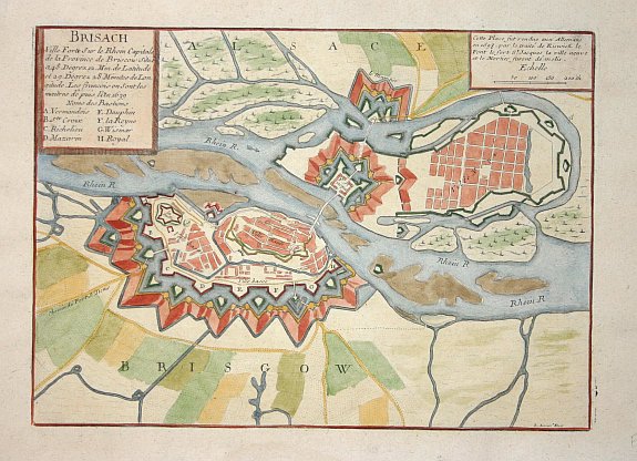 FER, N de, Brisach., antique map, old maps