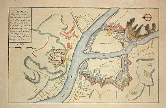 FER, N de, Bayonne., antique map, old maps