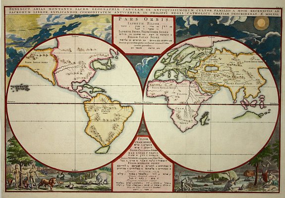 MONTANUS, A., Benedict. Arias Montanus Sacrae Geographiae Tabula.., antique map, old maps