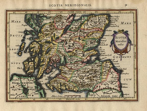 MERCATOR,G./ HONDIUS,J., 2 maps: Scotia septentrionalis , Scotia meridionalis., antique map, old maps