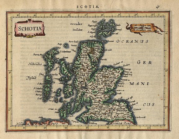 MERCATOR,G./ HONDIUS,J., Schotia, antique map, old maps