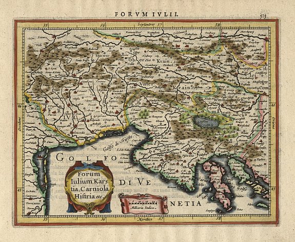 MERCATOR,G./ HONDIUS,J., Forum Iulium Karstia, Caniola Histria etc., antique map, old maps