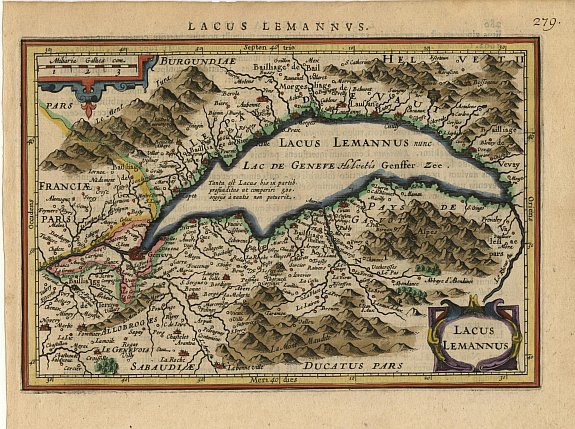 MERCATOR,G./ HONDIUS,J., Lacus Lemannus, antique map, old maps