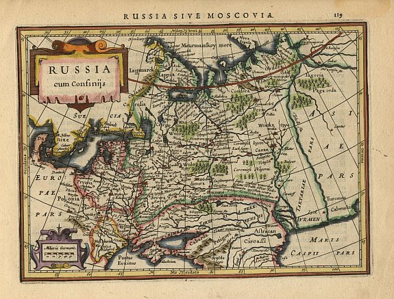 MERCATOR,G./ HONDIUS,J., Russia cum Confinijs., antique map, old maps
