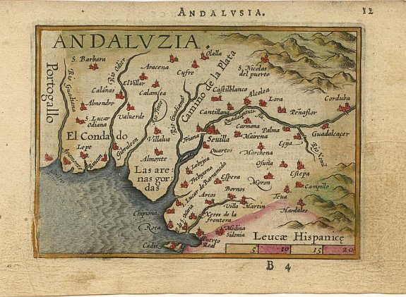 ORTELIUS,A., Andaluzia., antique map, old maps