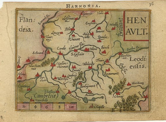 ORTELIUS,A., Henault, antique map, old maps