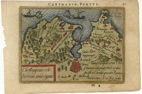 ORTELIUS,A., Carthaginis Celeberrimi Sinus Typus, antique map, old maps