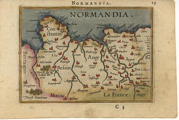 ORTELIUS,A., Normandia., antique map, old maps
