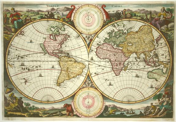 STOOPENDAAL D., Werelt Caert, antique map, old maps