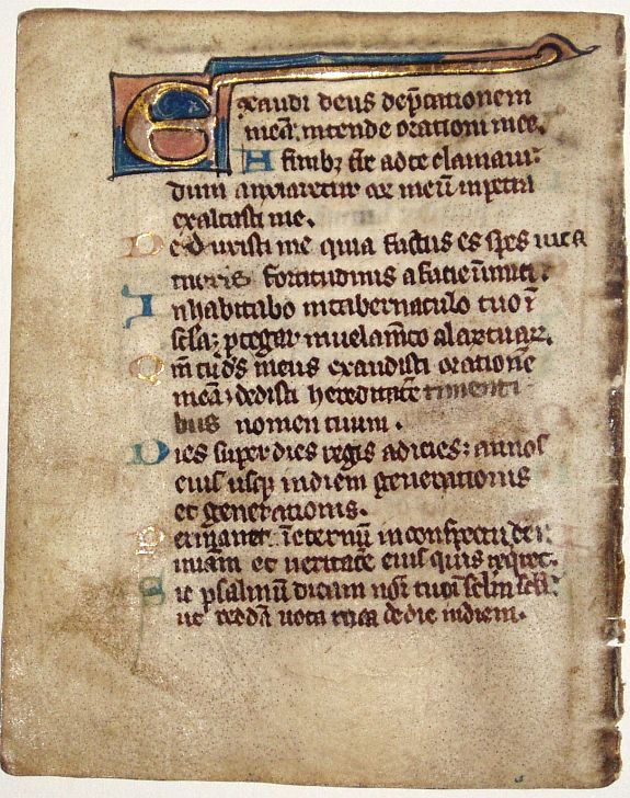 BREVIARY., Leaf on vellum from a manuscript Breviary., antique map, old maps
