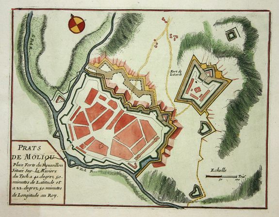 FER, N de, Prats de Moliou., antique map, old maps