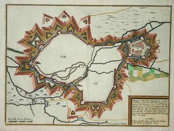FER, N de, Arras., antique map, old maps