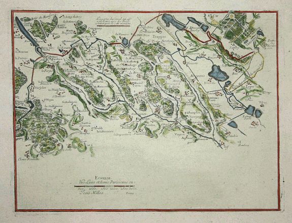 FER, N de, (3 maps) Carte particuliere du Nouveau Canal. Versailles., antique map, old maps