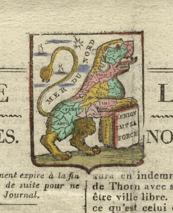 ANONYMOUS., Journal de la Belgique. Orbis terrarum, antique map, old maps