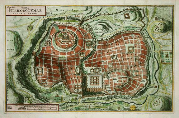 HALMA,F., Vera Hierosolymae Veteris Imago, antique map, old maps