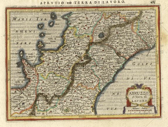 MERCATOR,G./ HONDIUS,J., Abruzzo et Terra di Lavoro., antique map, old maps