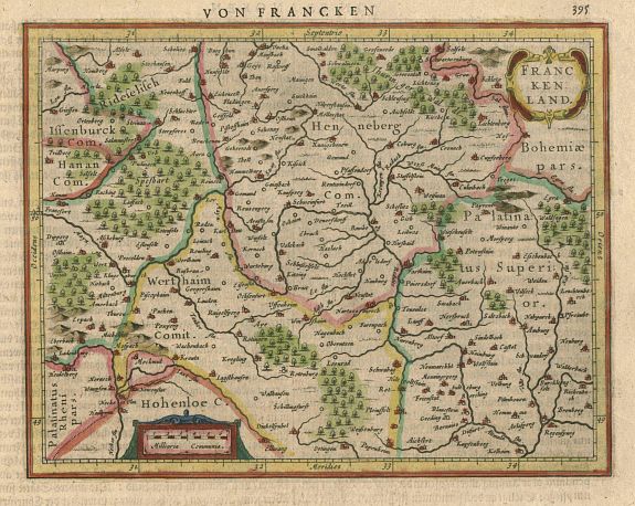 MERCATOR,G./ HONDIUS,J., Franckenland., antique map, old maps