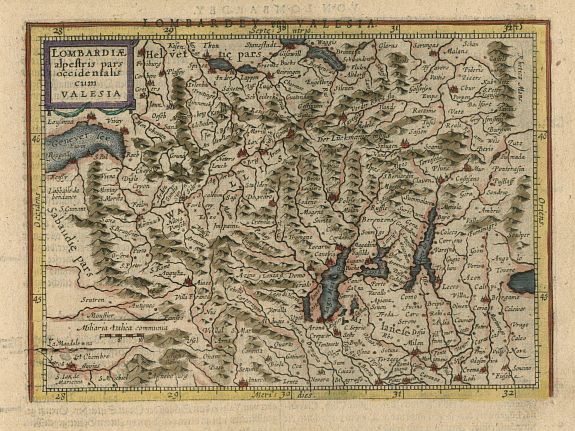 MERCATOR,G./ HONDIUS,J., Lombardiae, antique map, old maps