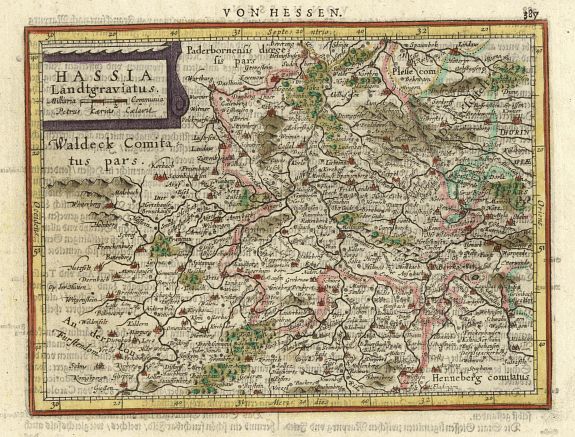 MERCATOR,G./ HONDIUS,J., Hassia.., antique map, old maps