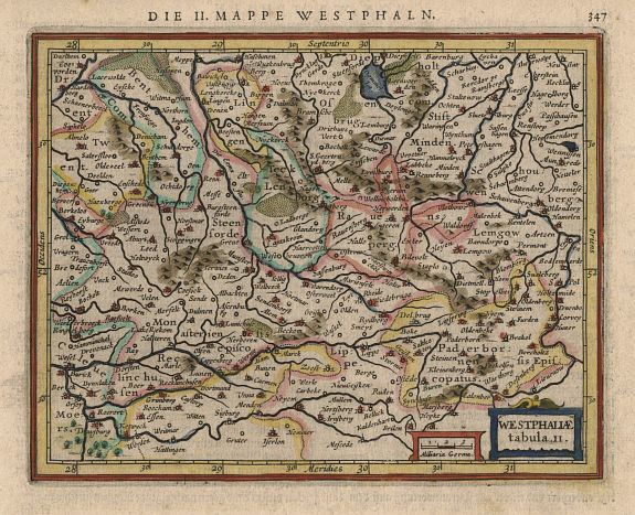 MERCATOR,G./ HONDIUS,J., Westphalia tabula II, antique map, old maps