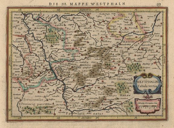 MERCATOR,G./ HONDIUS,J., Westphalia tabula tertia, antique map, old maps