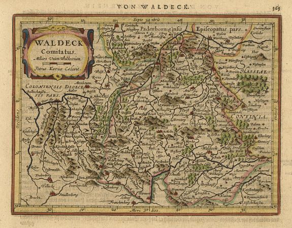 MERCATOR,G./ HONDIUS,J., Waldeck, antique map, old maps