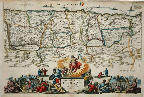 STOOPENDAAL,D., Het Beloofde Landt Canaan.., antique map, old maps