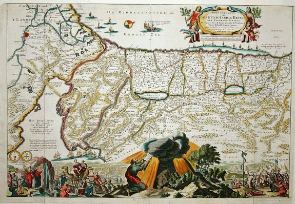 STOOPENDAAL,D., Pergrinatie ofte Veertich-iarige Reyse, antique map, old maps