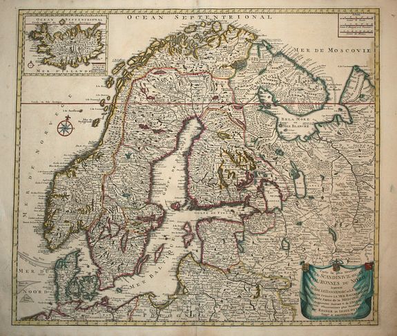 OTTENS,R and J., Carte la plus Nouvelle de la Scandinivie.., antique map, old maps