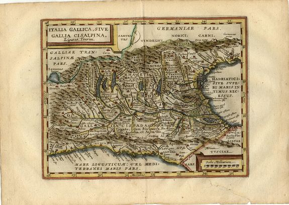CLUVER,P., Italia Gallica, sive.., antique map, old maps