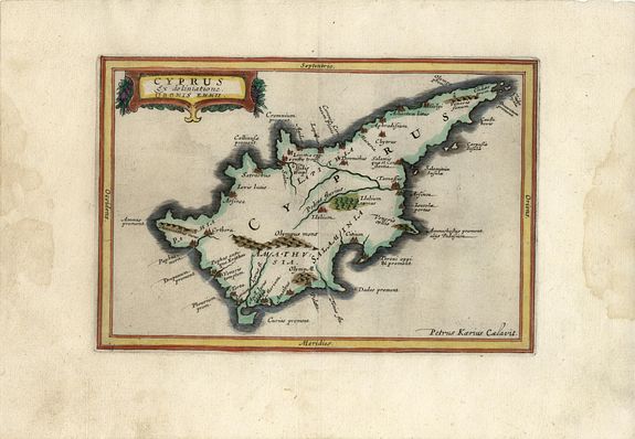 CLUVER,P., Cyprus Ex deliniatione Ubonis Emmii , antique map, old maps