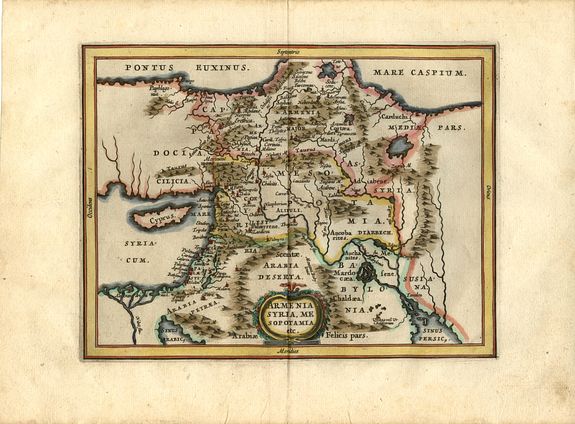 CLUVER,P., Armenia Syria, Mesopotamia etc. , antique map, old maps