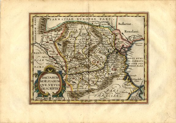 CLUVER,P., Daciarum Moesiarum que, Vetus Descriptio. , antique map, old maps