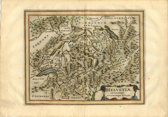 CLUVER,P., Helvetiae conterminarumque terrarum antiqua descriptio. , antique map, old maps