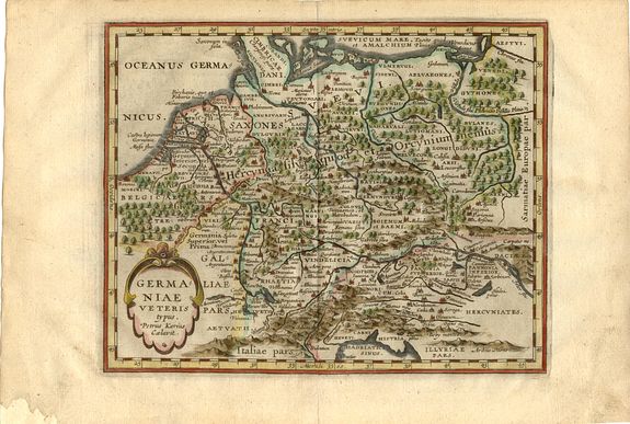 CLUVER,P., Germaniae veteris typus. , antique map, old maps
