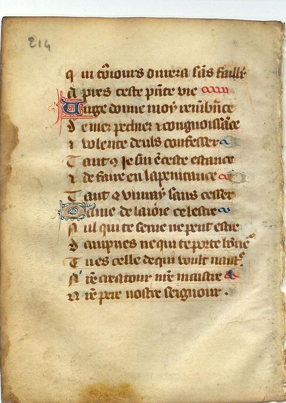 BOOK OF HOURS, Leaf on vellum from a manuscript Book of Hours., antique map, old maps