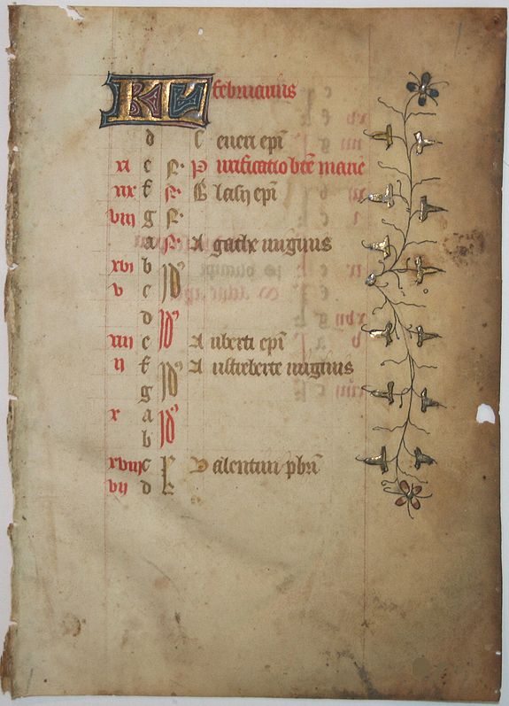 BOOK OF HOURS, Leaf on vellum from a French manuscript Book of Hours., antique map, old maps